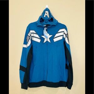 Captain America hooded mask with zipper sweater M